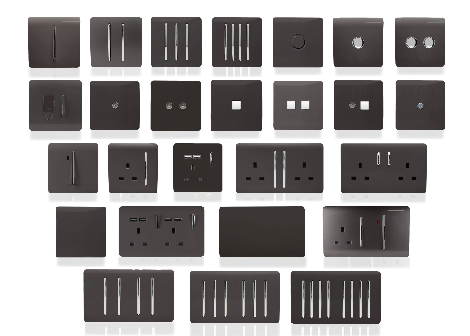 Dark Brown Wiring Accessories Trendi Decorative Screwless Dark Brown Wiring Accessories Trendi Decorative Screwless